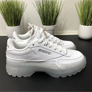 New Reebok Classic Club C x Cardi B Shoes GX5098 Triple White Womens